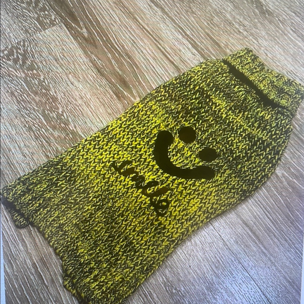 Yellow and Black Knit Dog Sweater